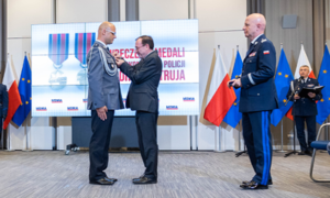 Uroczystość wręczenia medali im. podkomisarza Policji Andrzeja Struja z udziałem kierownictwa MSWiA