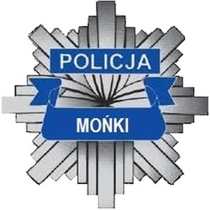 gwiazda policyjna z napisem Komenda Powiatowa Policji w Mońkach